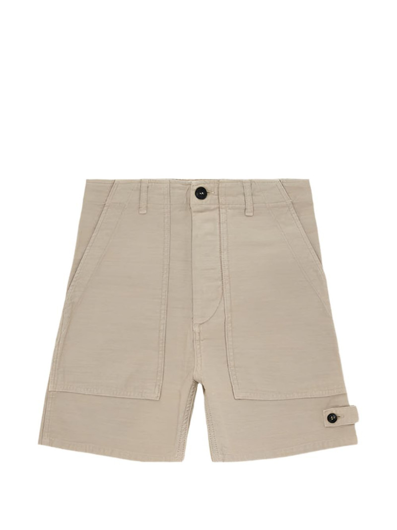 button-fastening patch-pocket shorts 1
