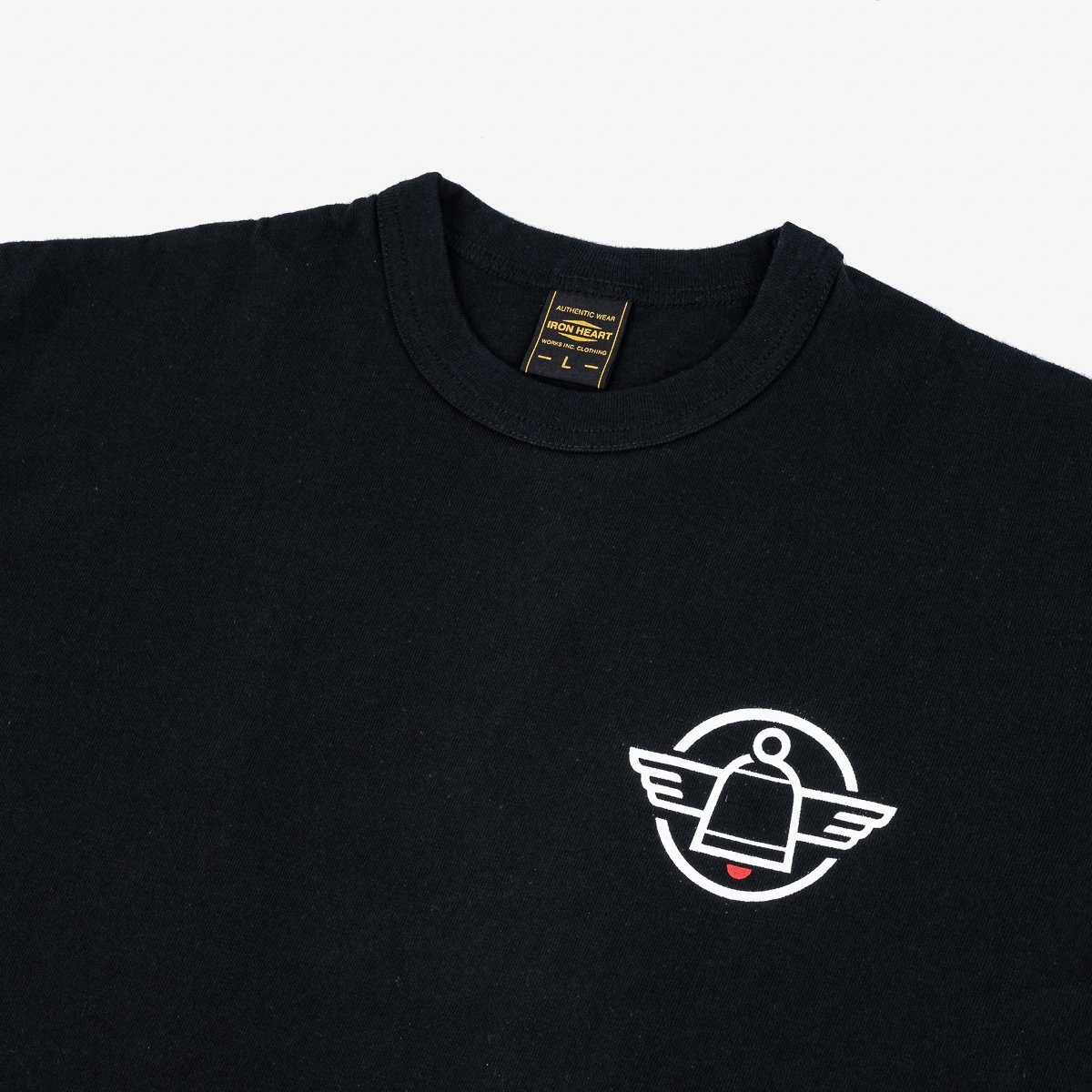 IHPT-666-BLK 6.5oz 666 Cut Printed Loopwheel Crew Neck T-Shirt - Black - 5