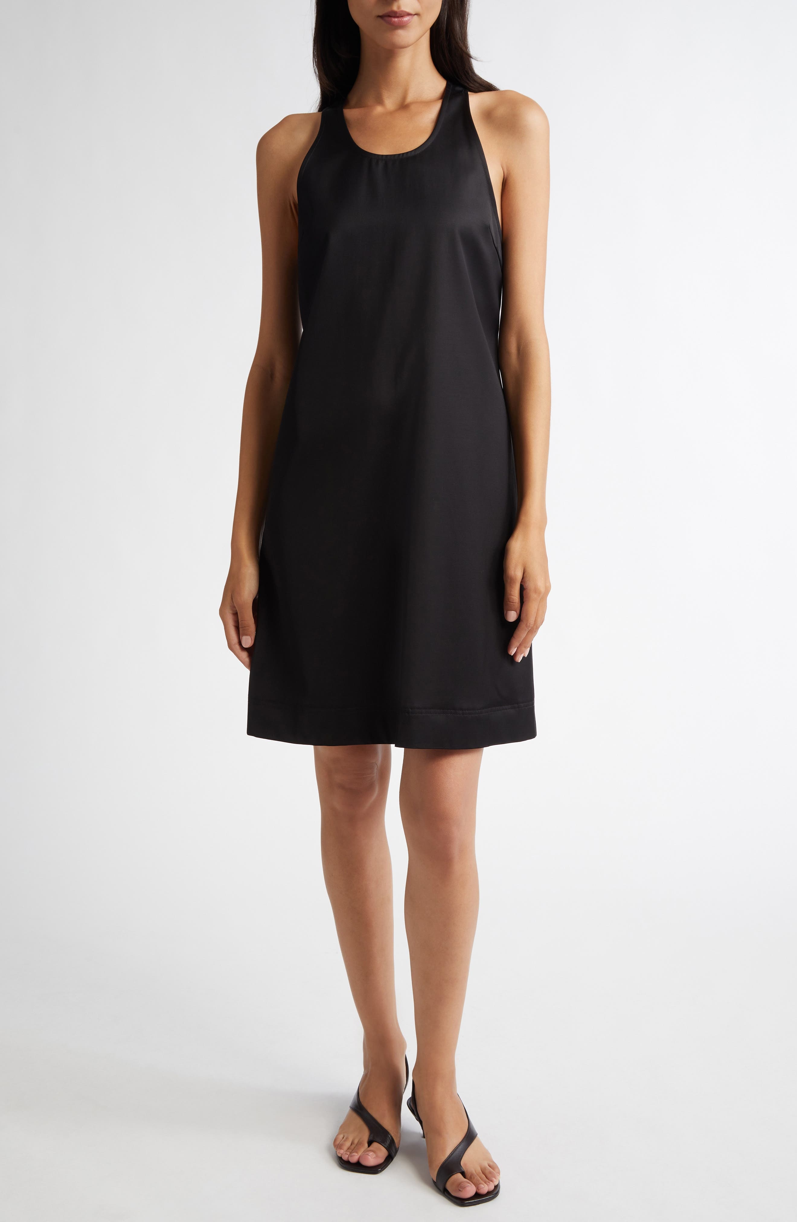 TOTEME Scoop Neck Chintz Shift Dress in Black at Nordstrom - 1