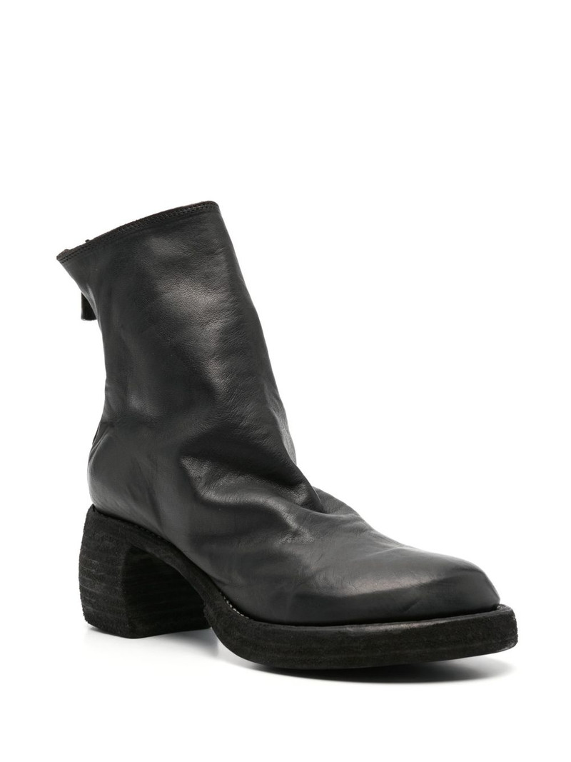 Guidi 70mm leather biker ankle boots outlook