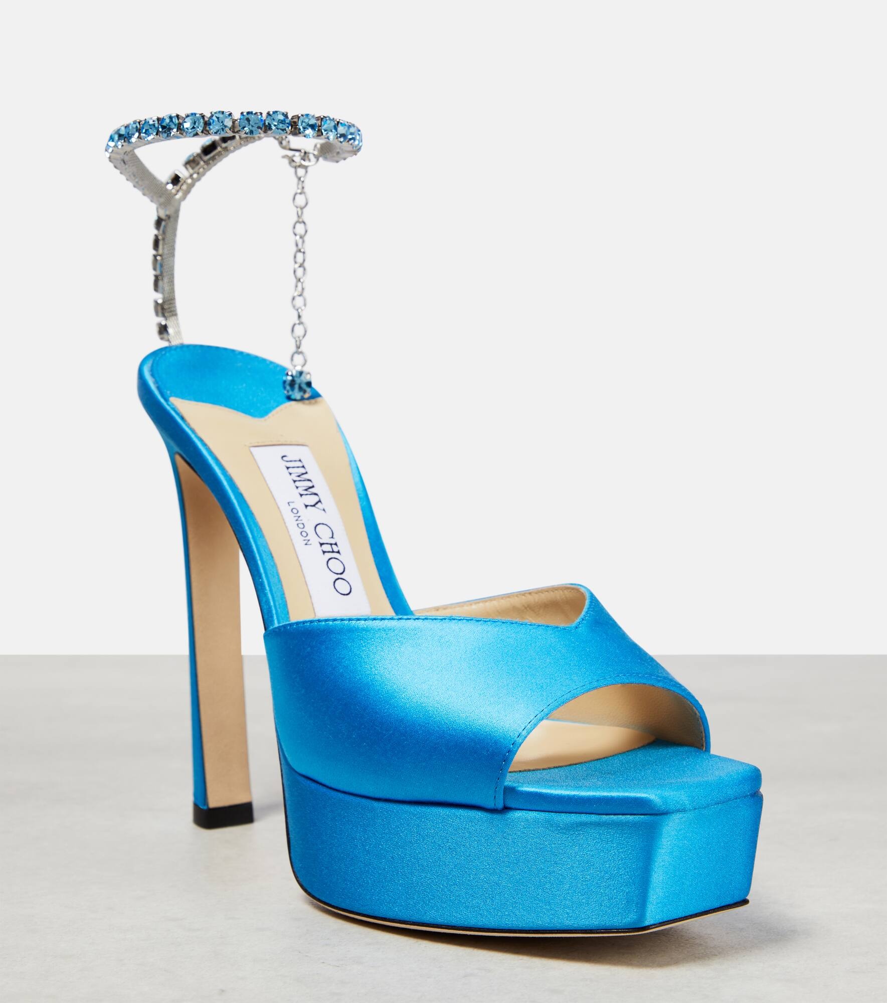 Saeda 125 embellished satin platform sandals - 6