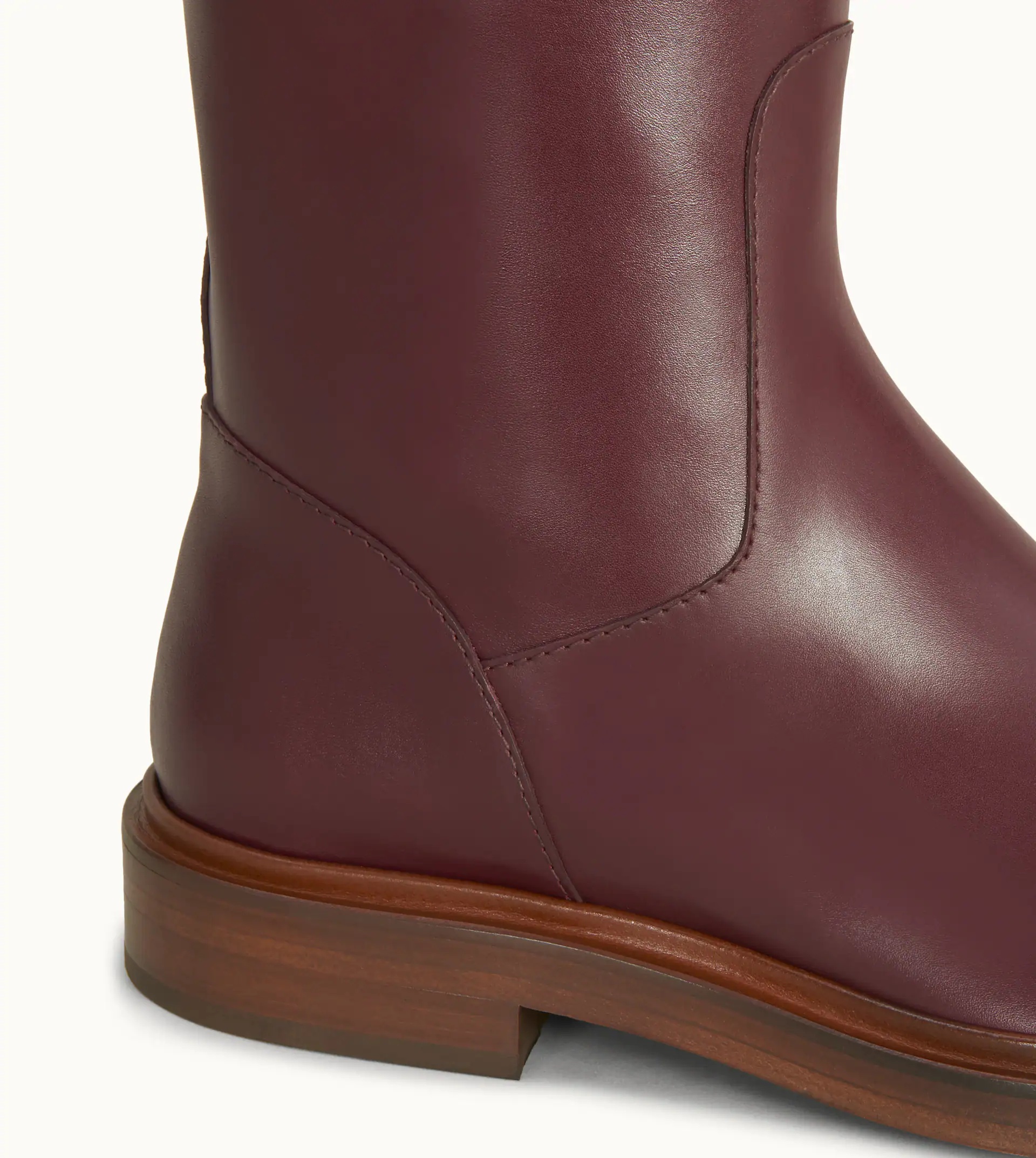 RIDING BOOTS IN LEATHER - BURGUNDY - 4