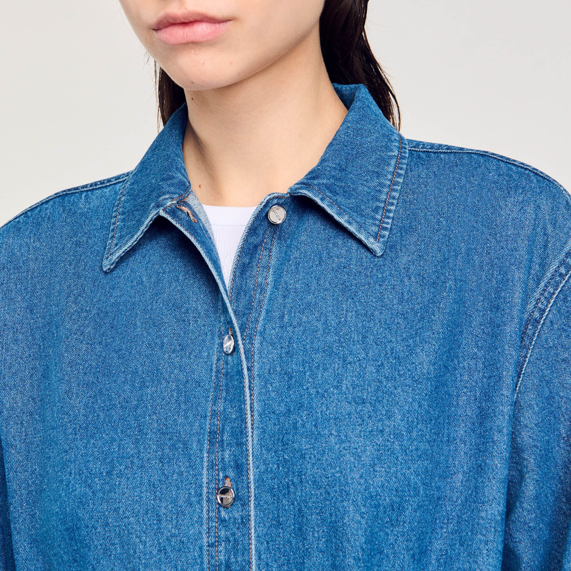 DENIM SHIRT BODYSUIT - 4
