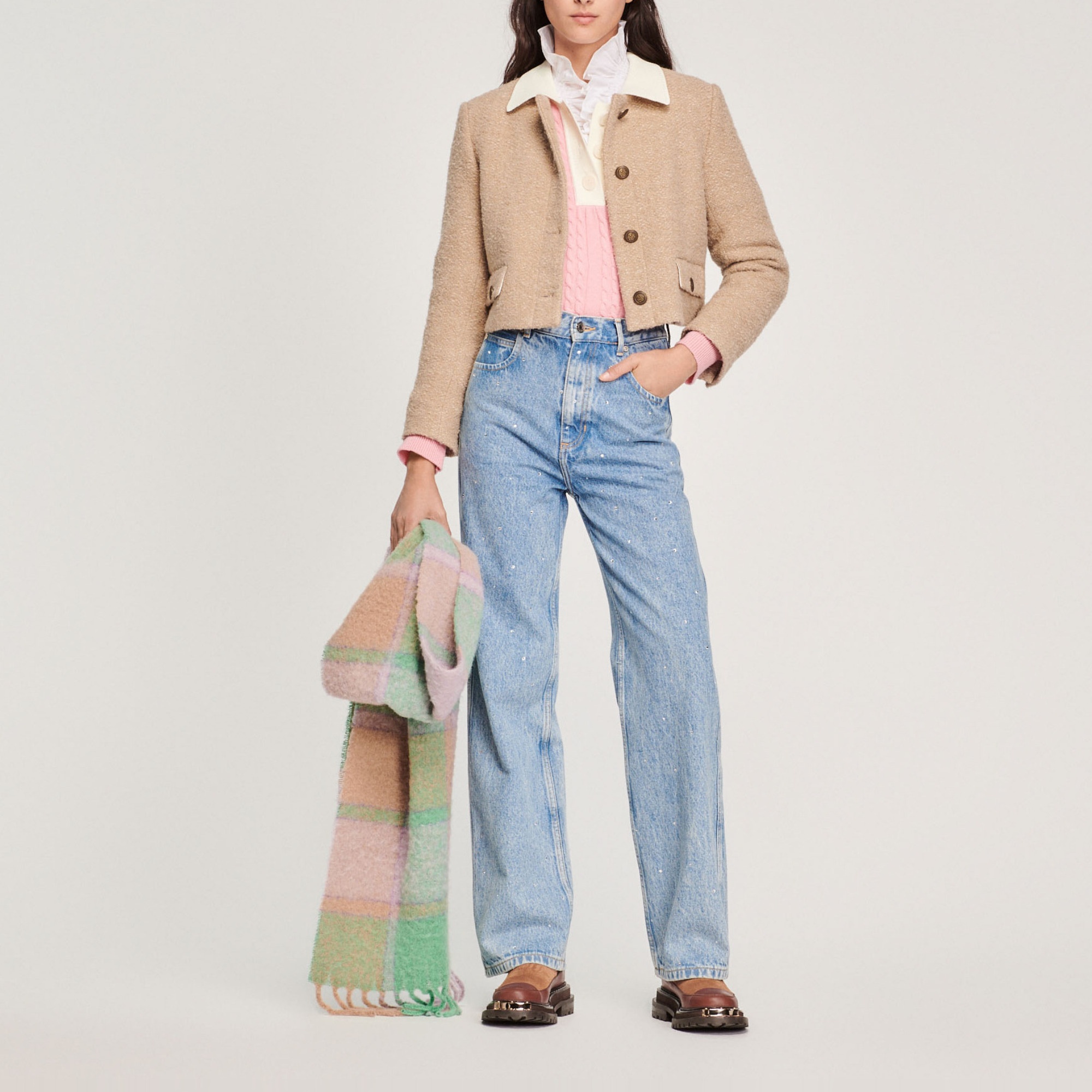 Straight-leg jeans with rhinestones - 2