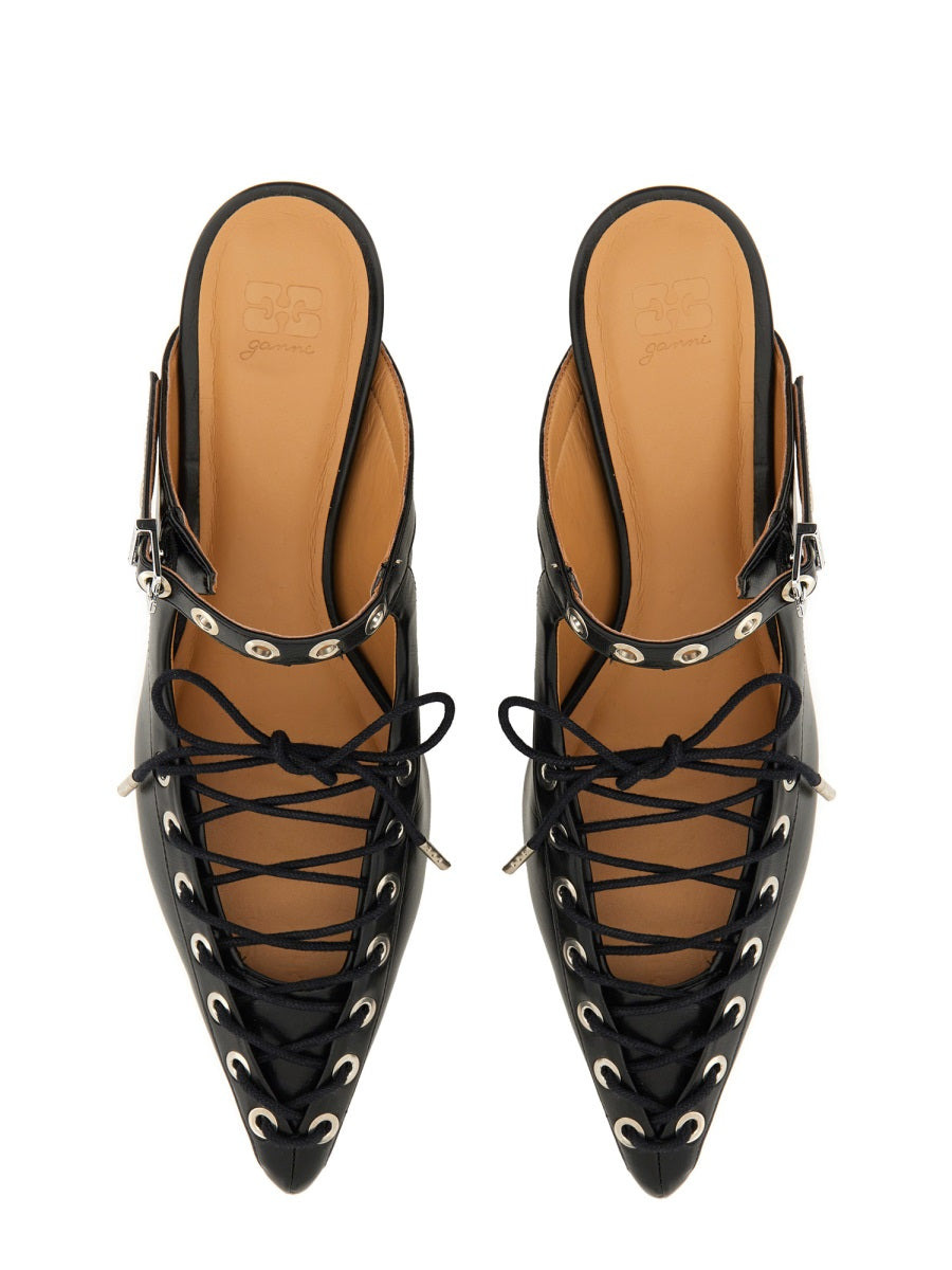 Ganni Women Mule Lace-Up - 6