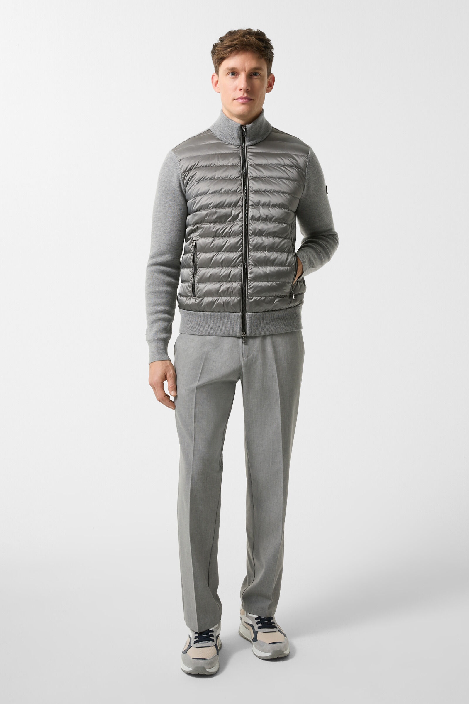 Zisco Hybrid knit jacket in Gray - 3