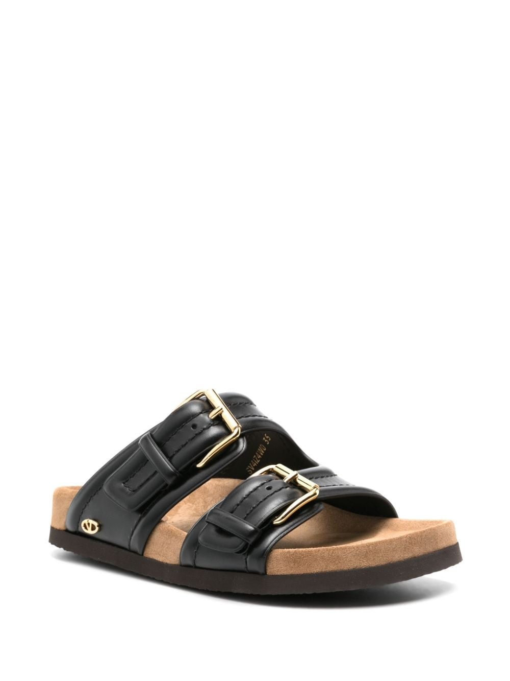 Fussfriend double-strap leather slides - 2