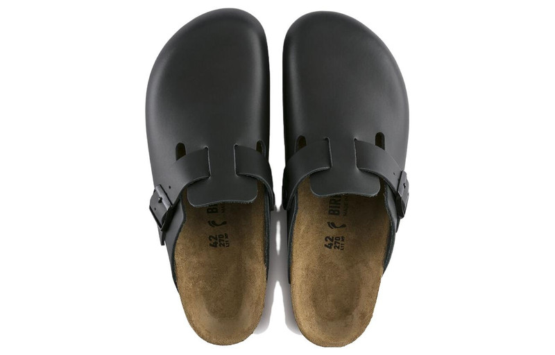 BIRKENSTOCK Birkenstock Boston Natural Leather Narrow Fit 'Black' 0060193 outlook