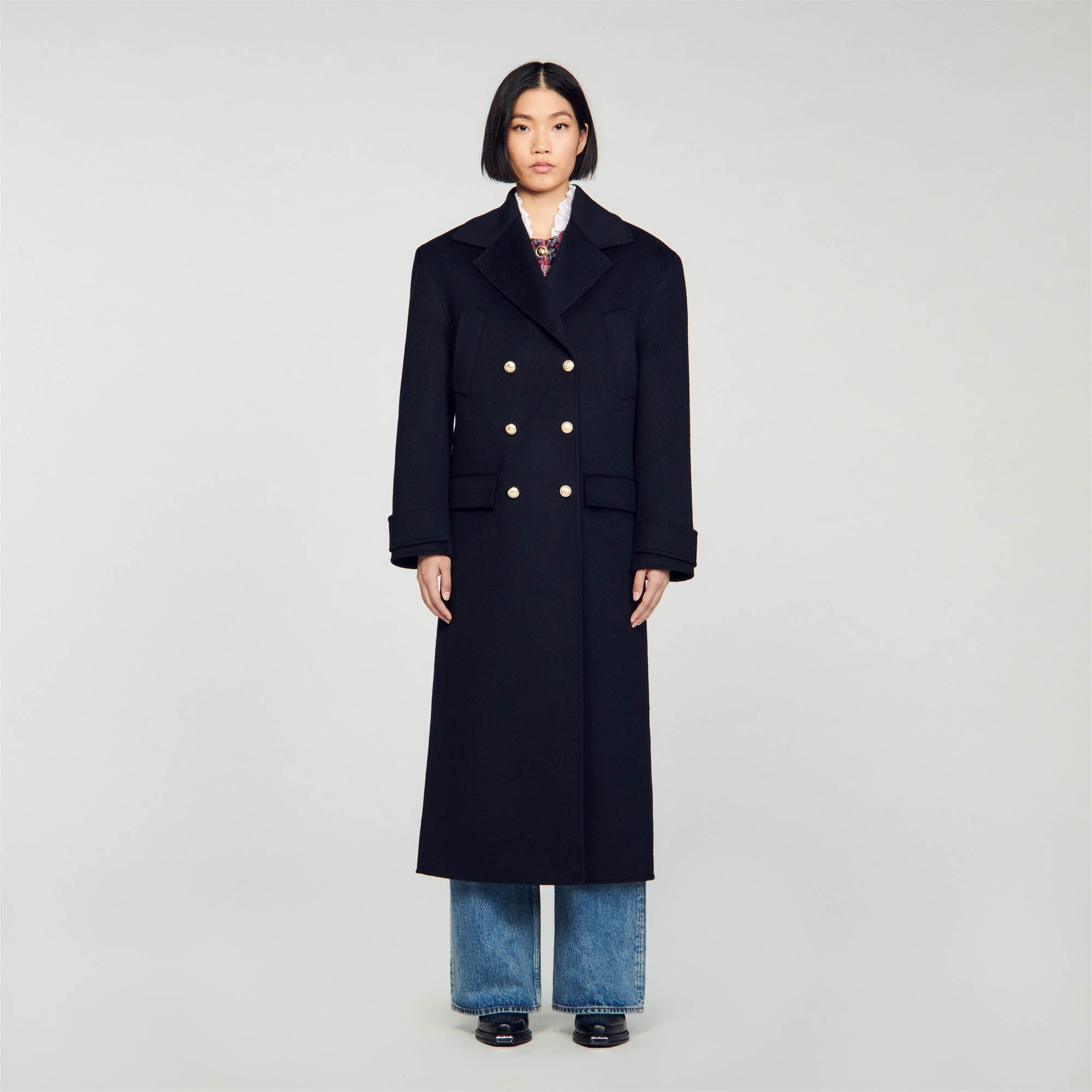 LONG DOUBLE-BREASTED COAT - 3