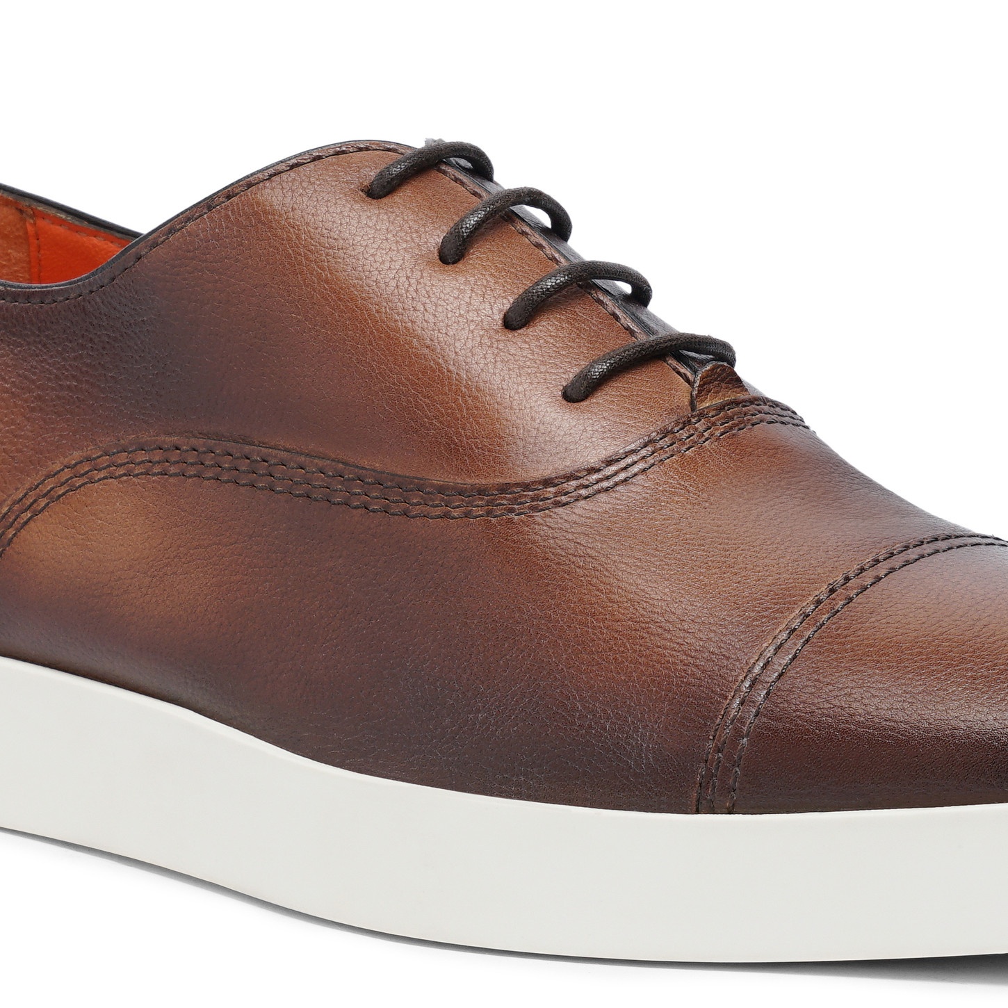 Men's polished brown leather Oxford shoe - 5