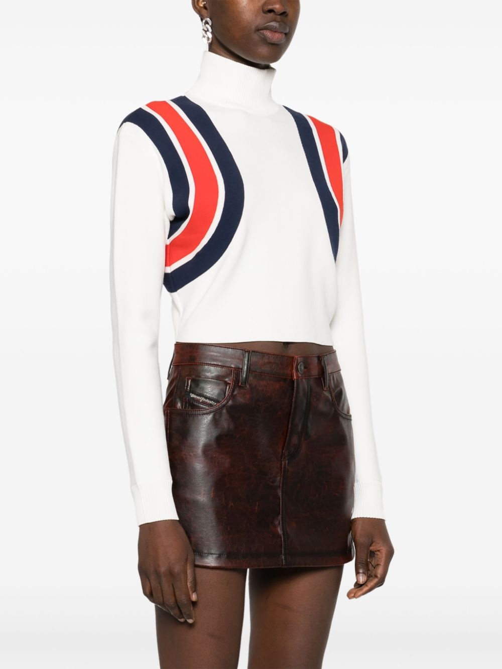 Web knitted cropped top - 3