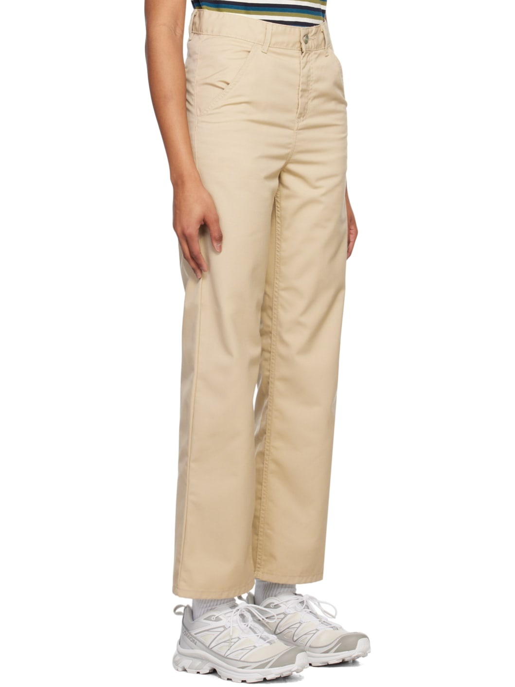 Beige Simple Trousers - 2