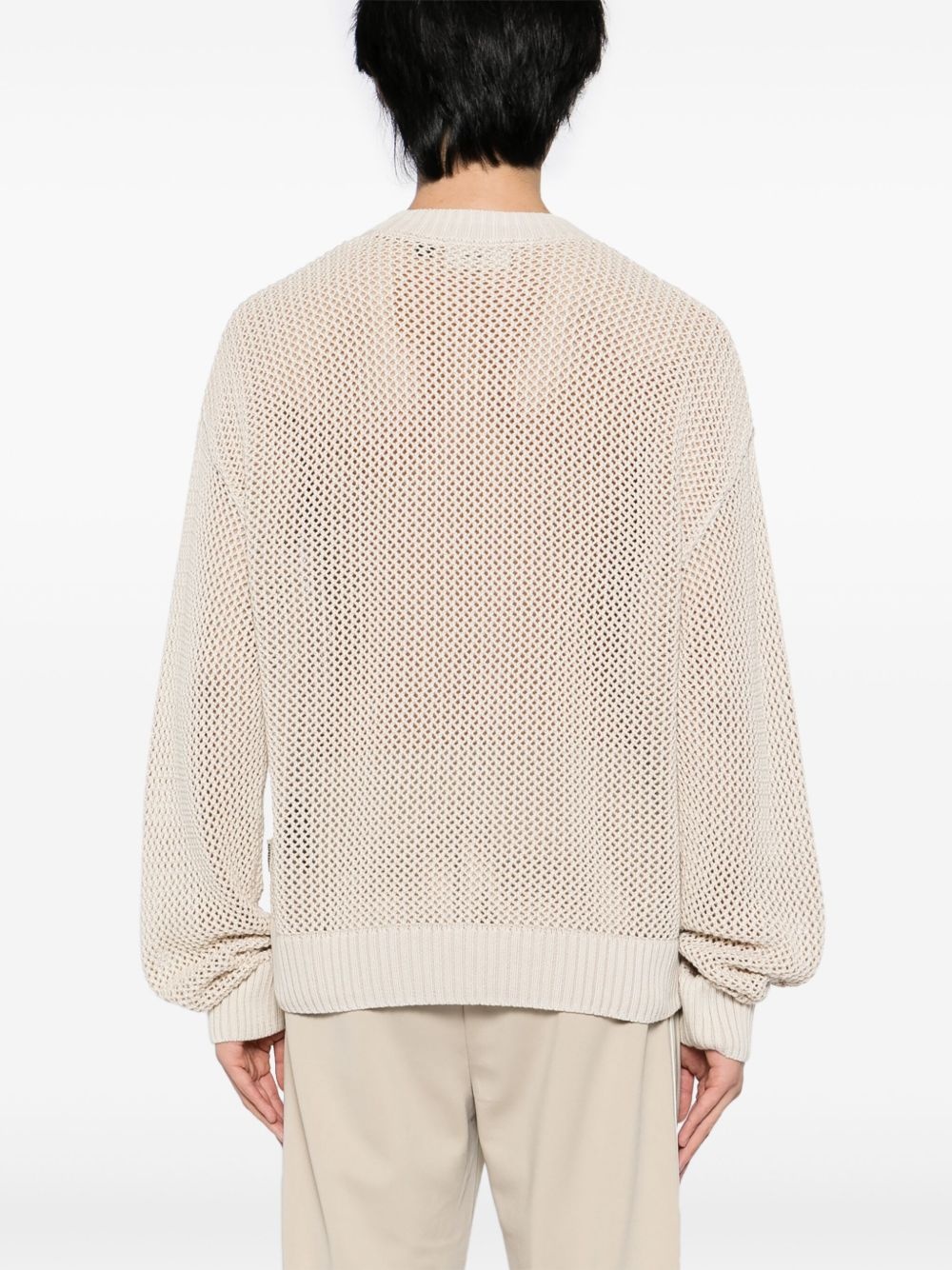 open gauge knit jumper - 4