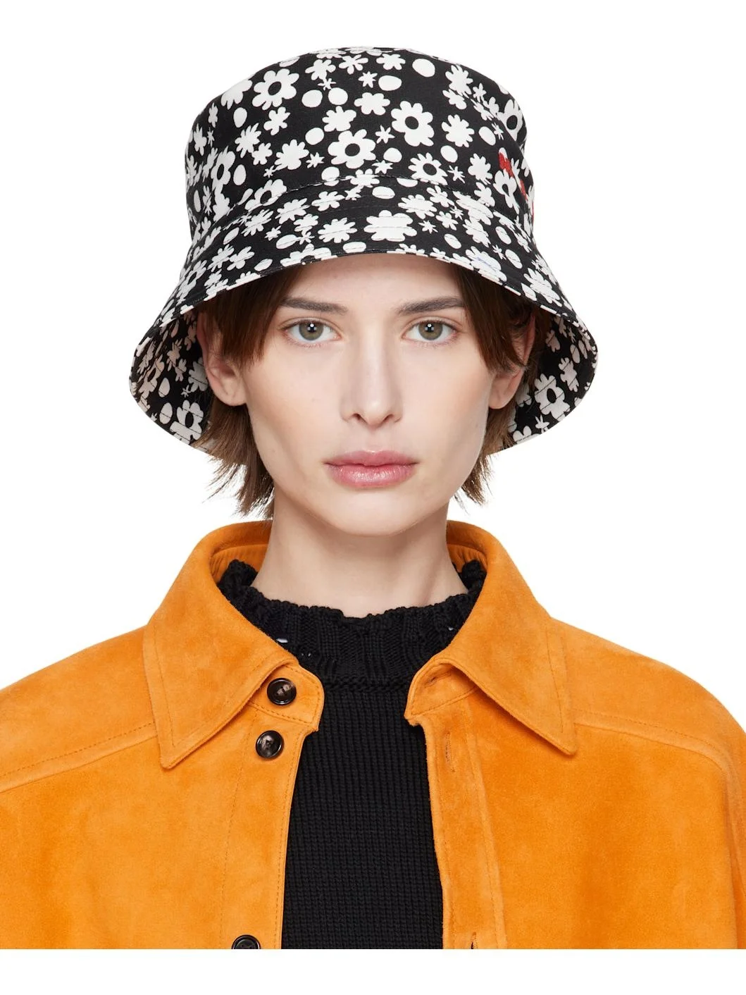 Black & White Pop Fields Bucket Hat - 1