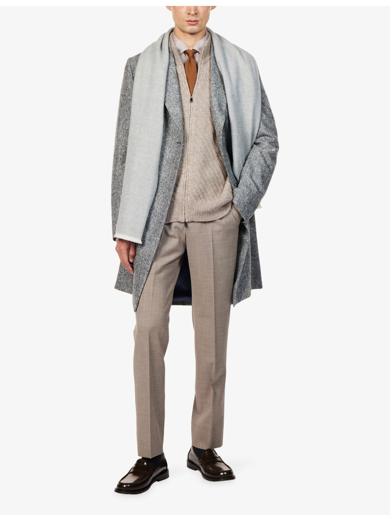 CORNELIANI Ribbed-Neck Knitted Alpaca And Silk Cardigan outlook