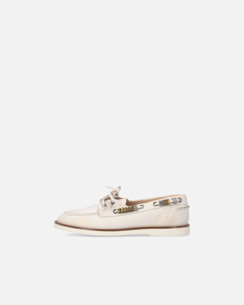 PINKO LEATHER MOCCASINS WITH JEWEL DETAILS outlook