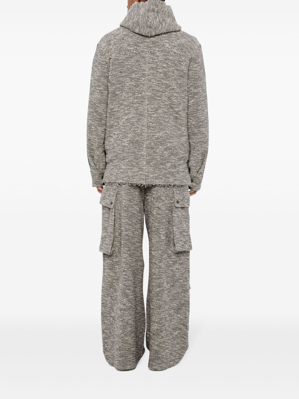raw-edge mÃ©lange cotton overshirt - 5