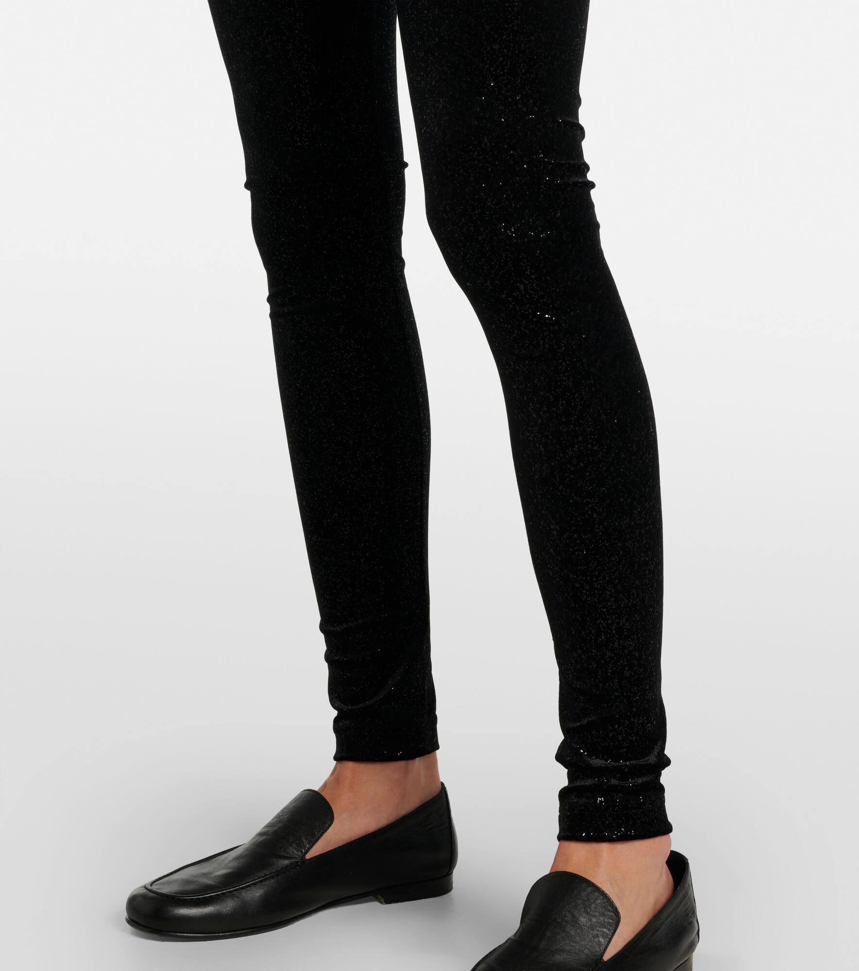 Glitter velvet leggings - 5