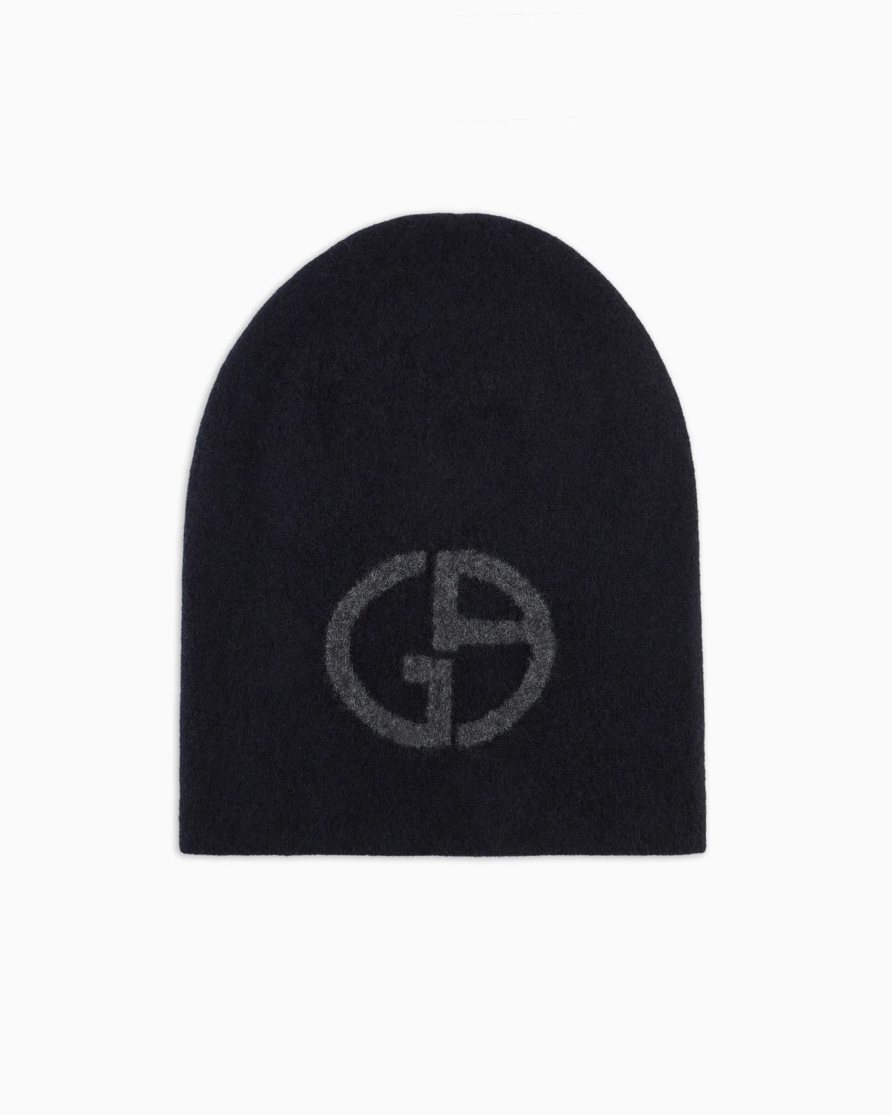 Cashmere jacquard logo beanie - 1