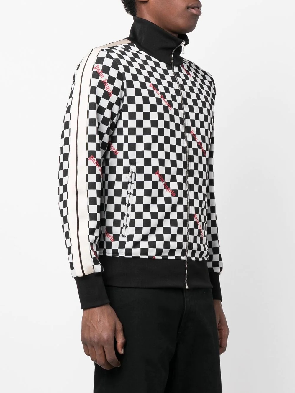damier-print track jacket - 3