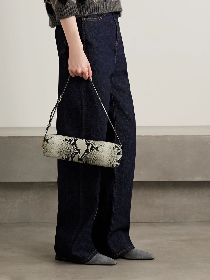 KHAITE Kye snake-effect leather shoulder bag Snake print outlook