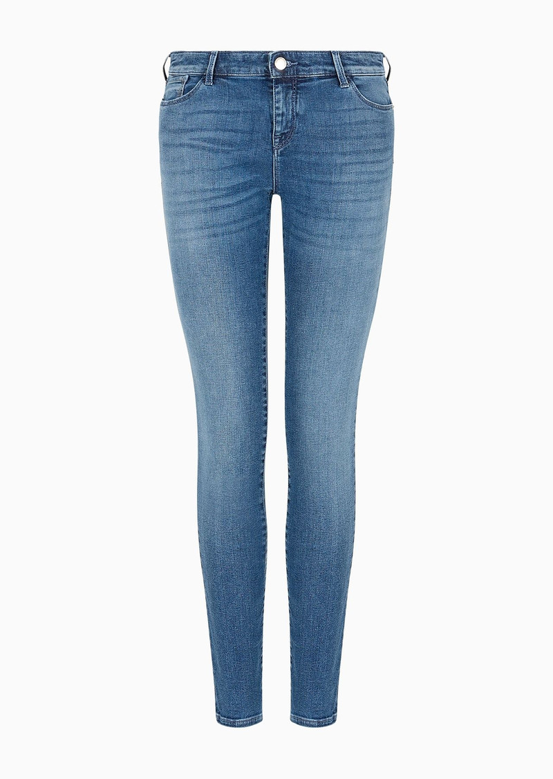 J23 Mid-rise, super-skinny jeans in a worn-look denim 1