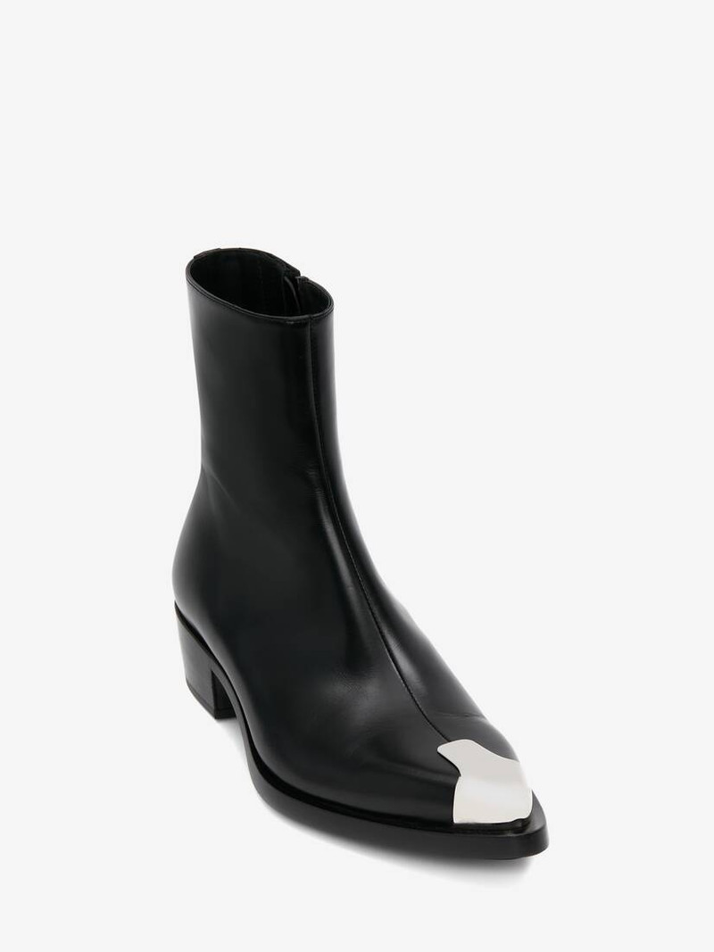 Alexander McQueen Men's Punk Boot in Black/silver outlook