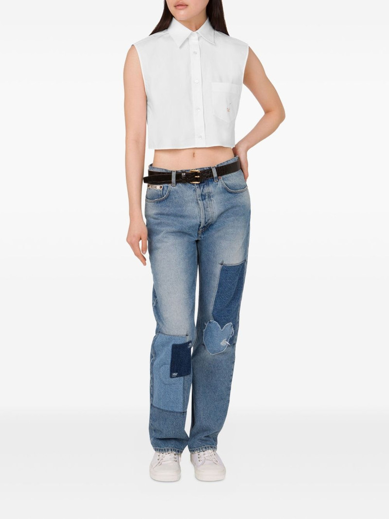 Moschino poplin cropped shirt outlook