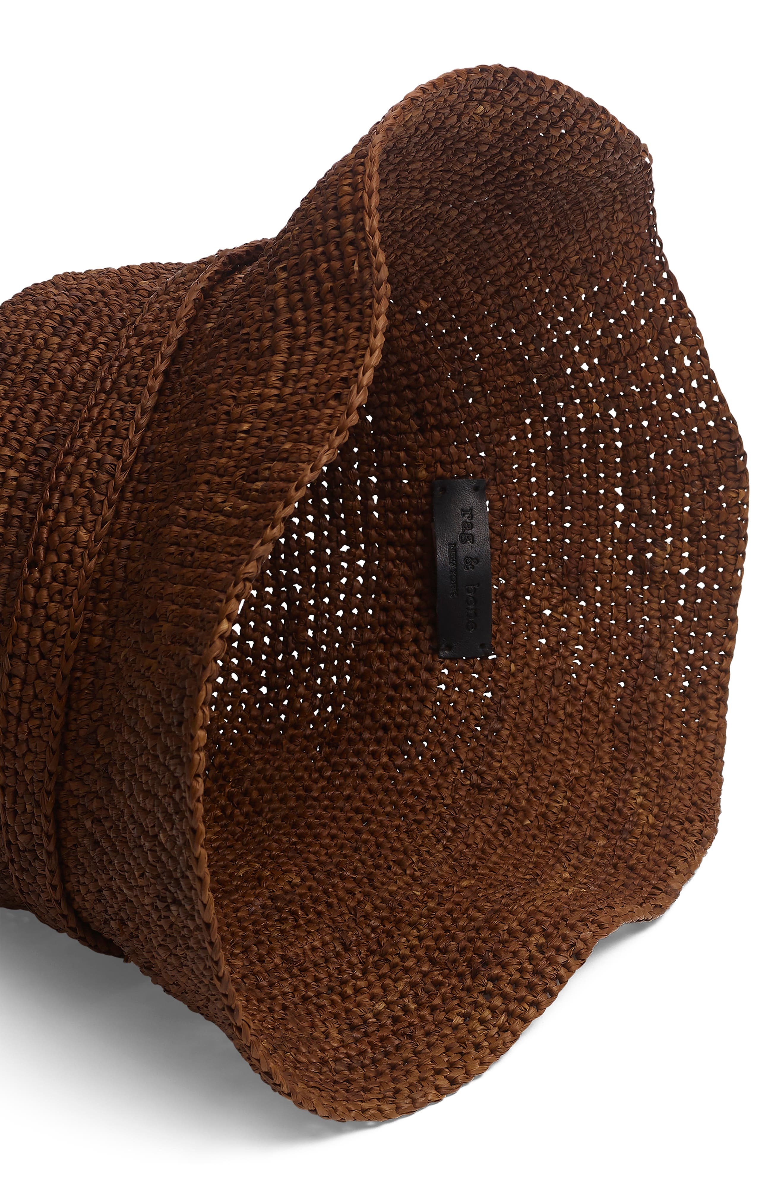 rag & bone Lela Packable Straw Bucket Hat in Brown at Nordstrom - 2