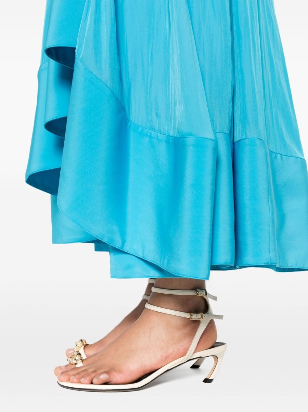 asymmetric charmeuse maxi skirt - 5