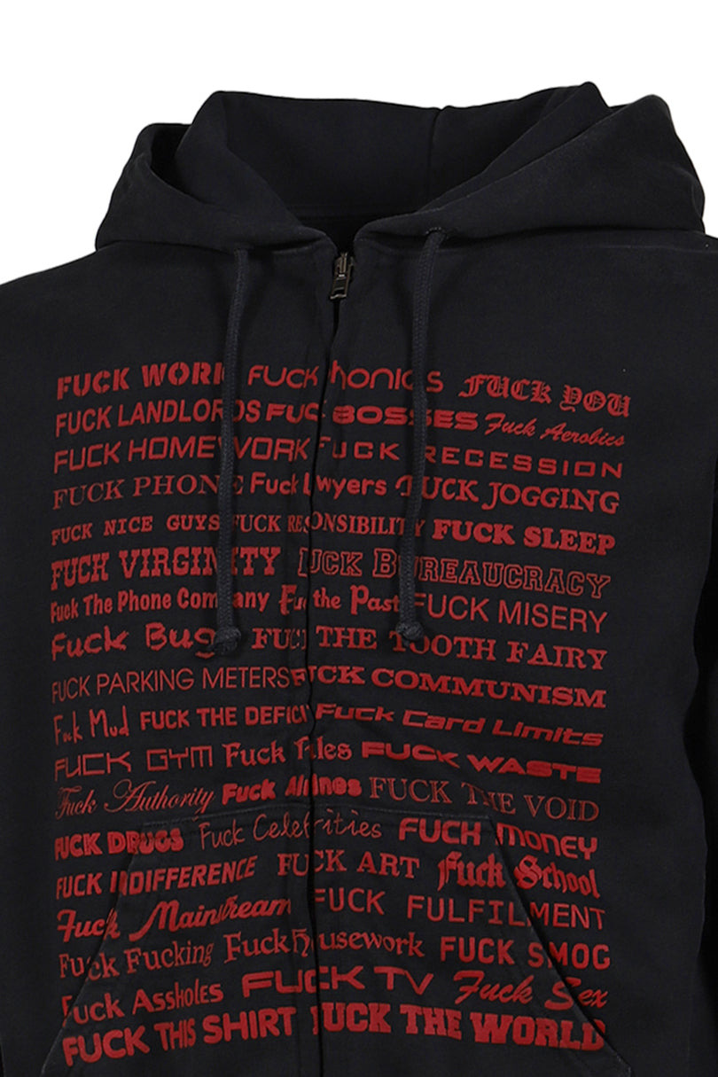 FUCK FITTED ZIP-UP HOODIE / BLK - 8