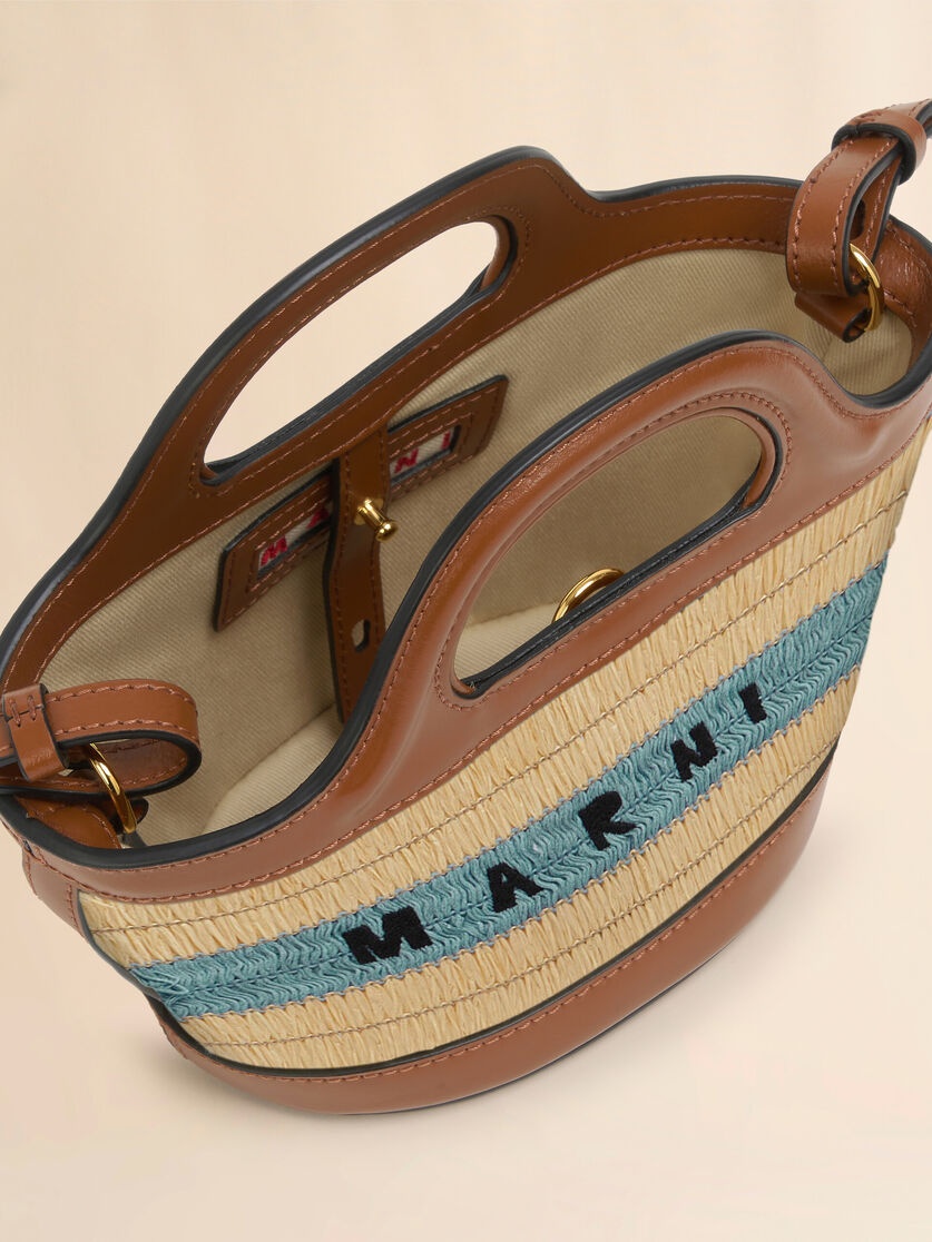 Raffia Effect Blue Crochet Tropicalia Micro Bag - 3