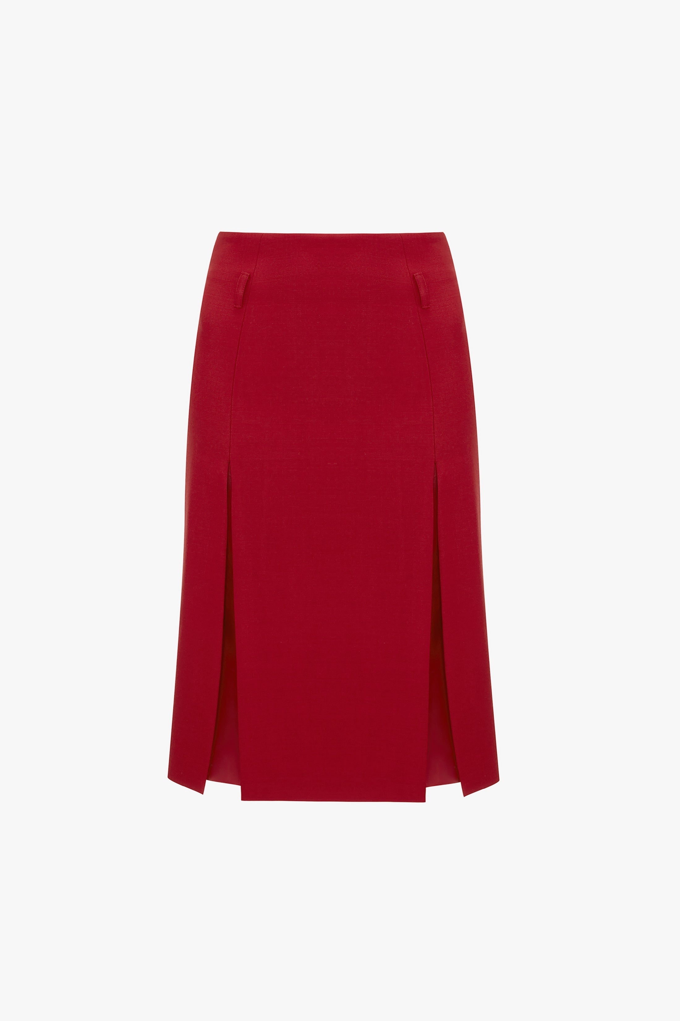 Double Layer Slit Skirt In Poppy Red - 1