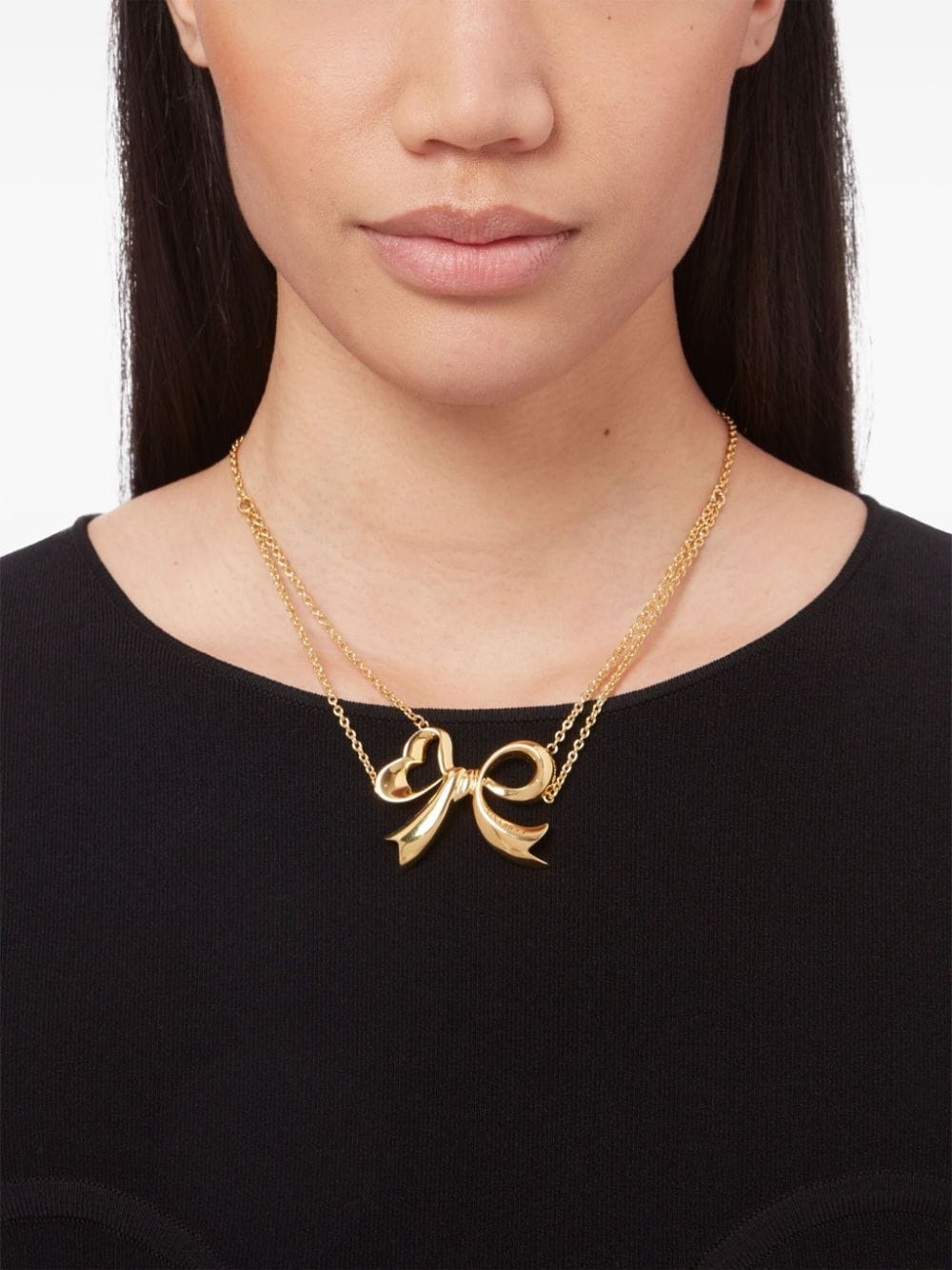 double chain bow necklace - 3