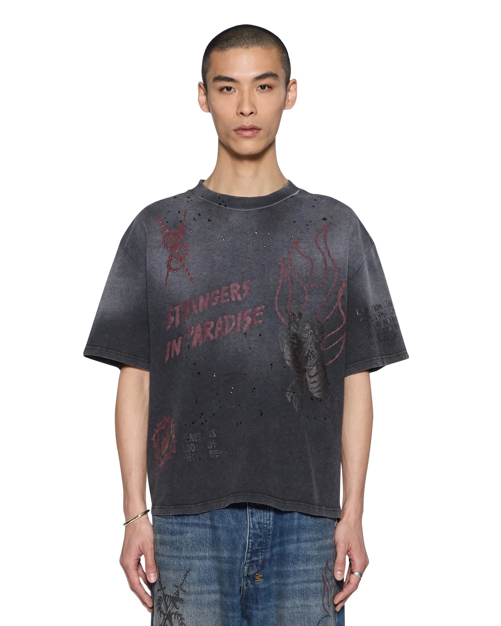 SKOOL HALEN SS TEE CHARCOAL FADE - 1