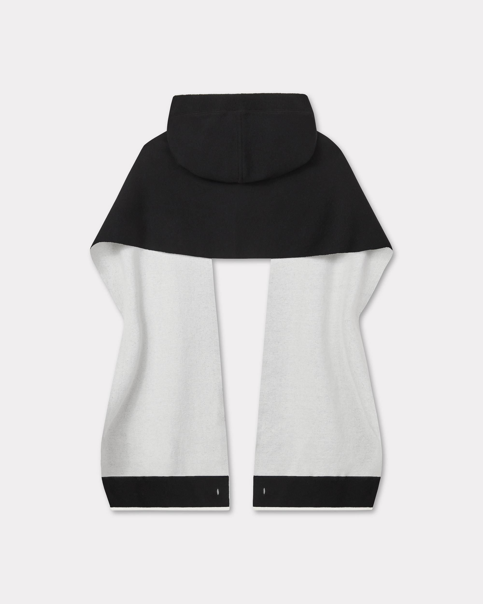 'Boke Flower 2.0' embroidered hooded scarf in wool and cotton - 2