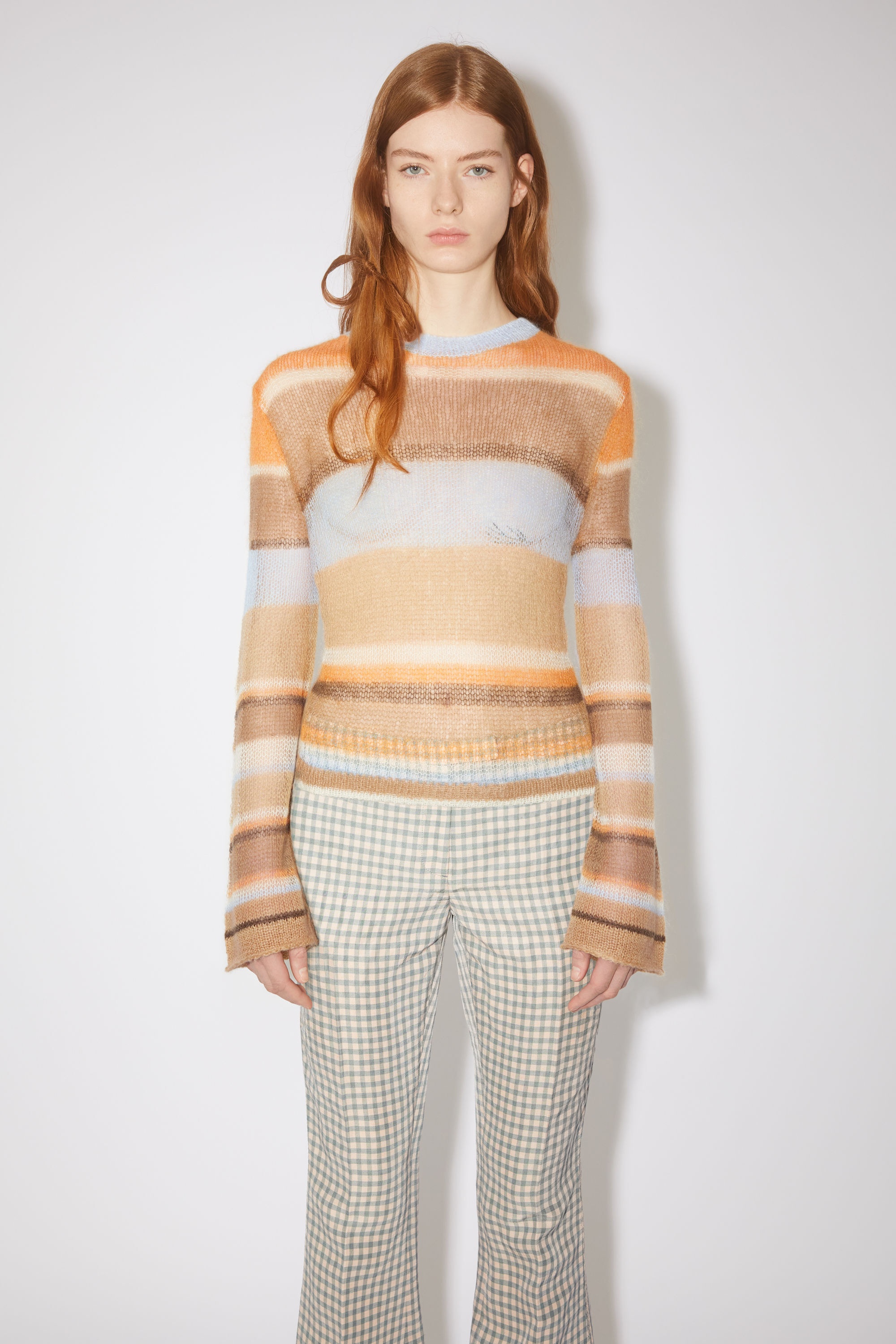 Mohair stripe jumper - Brown/multi - 2