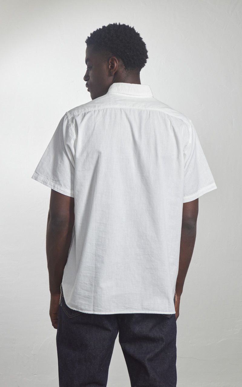 SHORT SLEEVE CHAMBRAY WORK SHIRT WHITE - 5