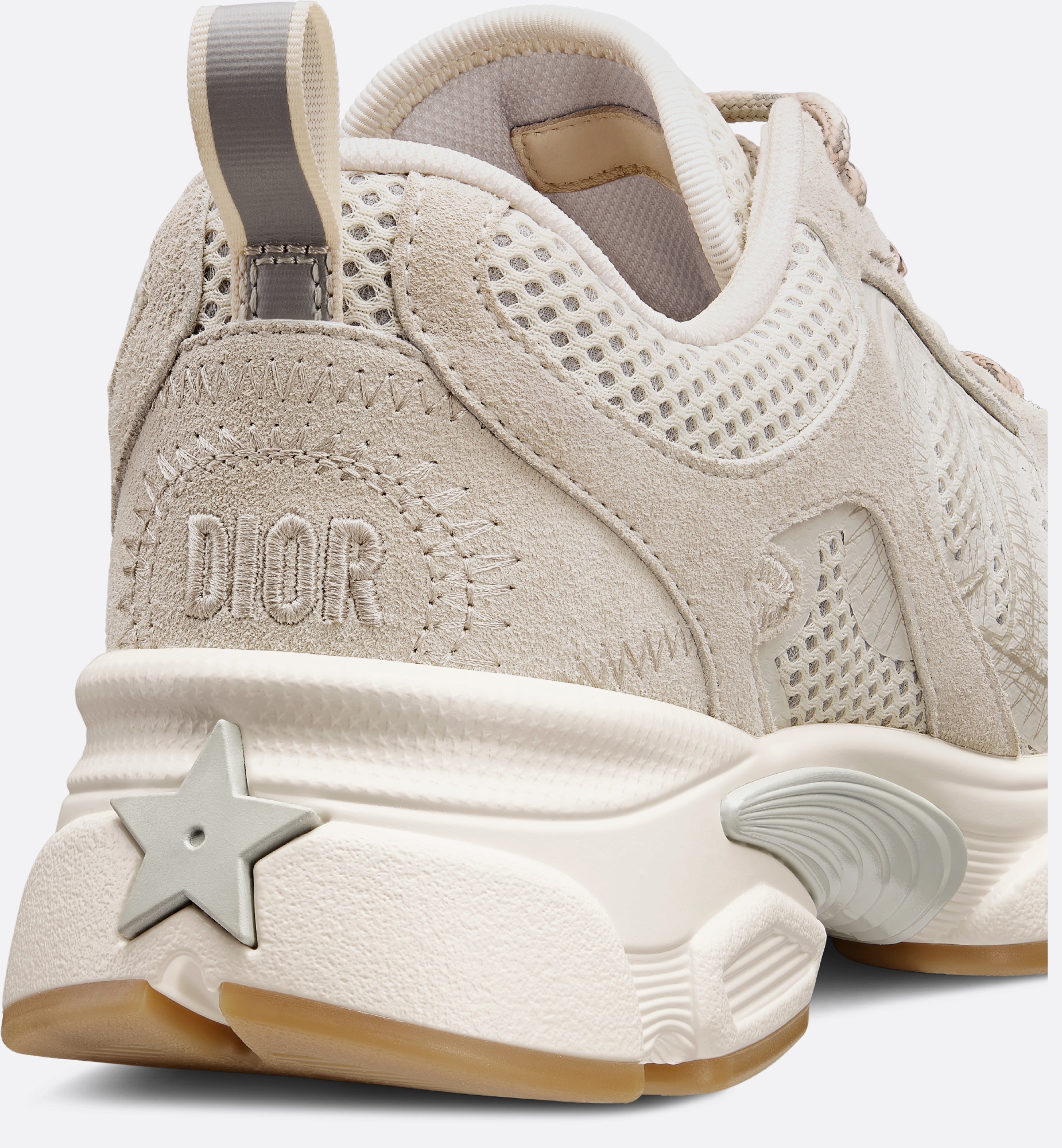 スニーカー Dior Dior Chrono Sneaker Dior Chrono Sneaker Mesh with White and Black Leather-Effect