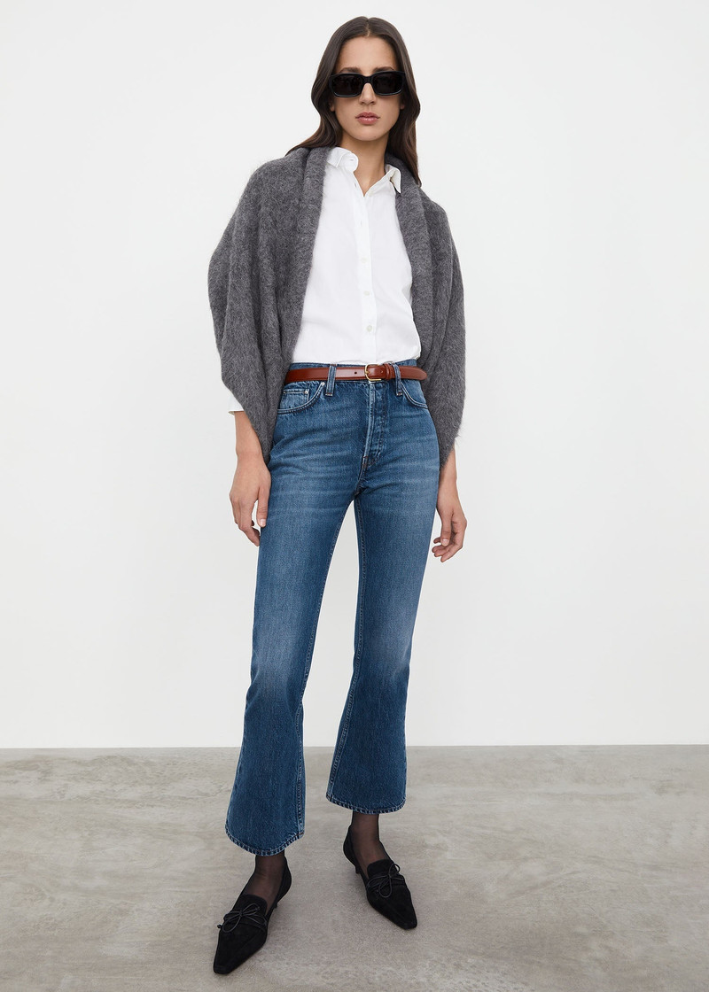 Totême Cropped kick denim mid blue outlook