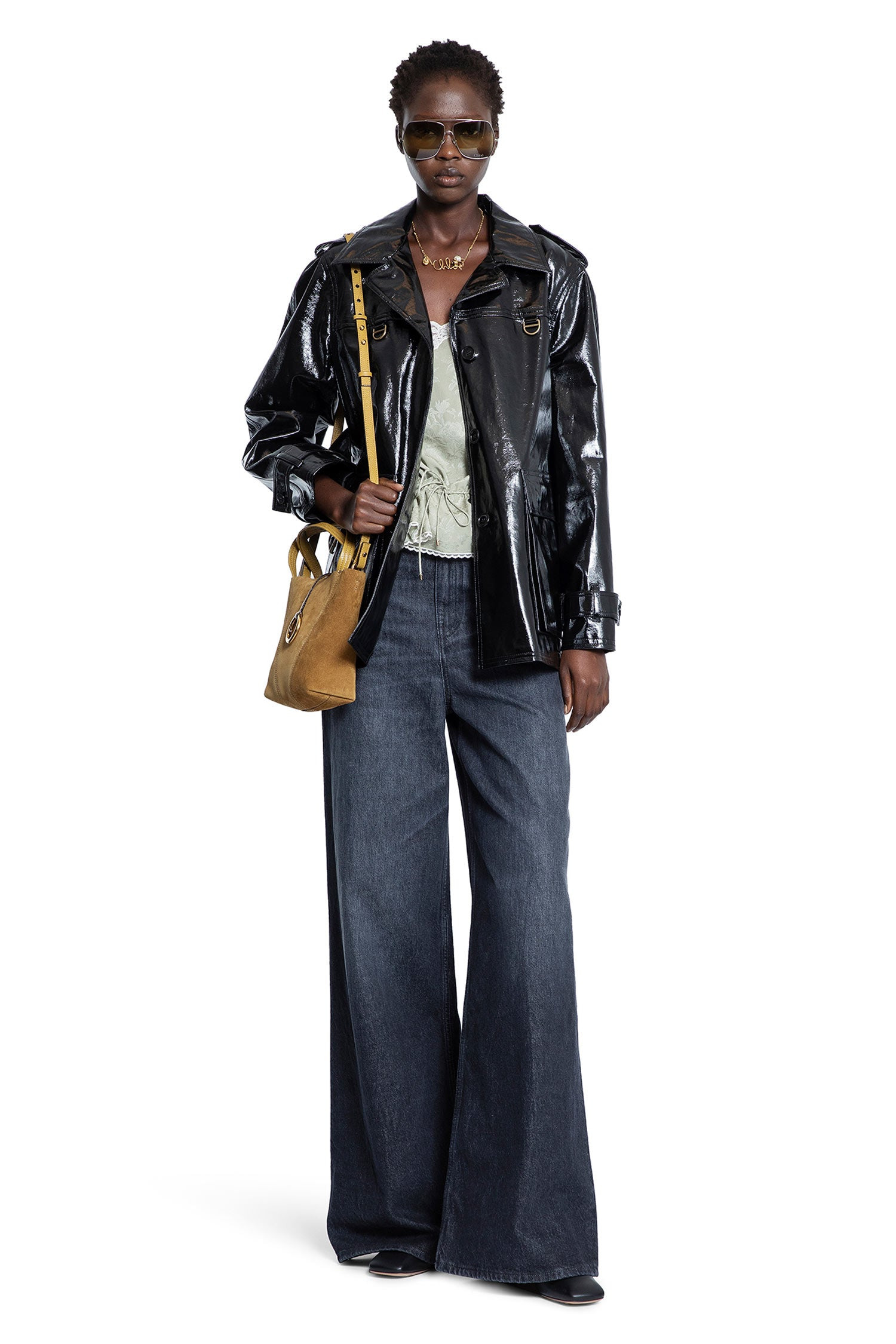 Belted-Jacket-In-Shiny-Coated-Cotton - 6