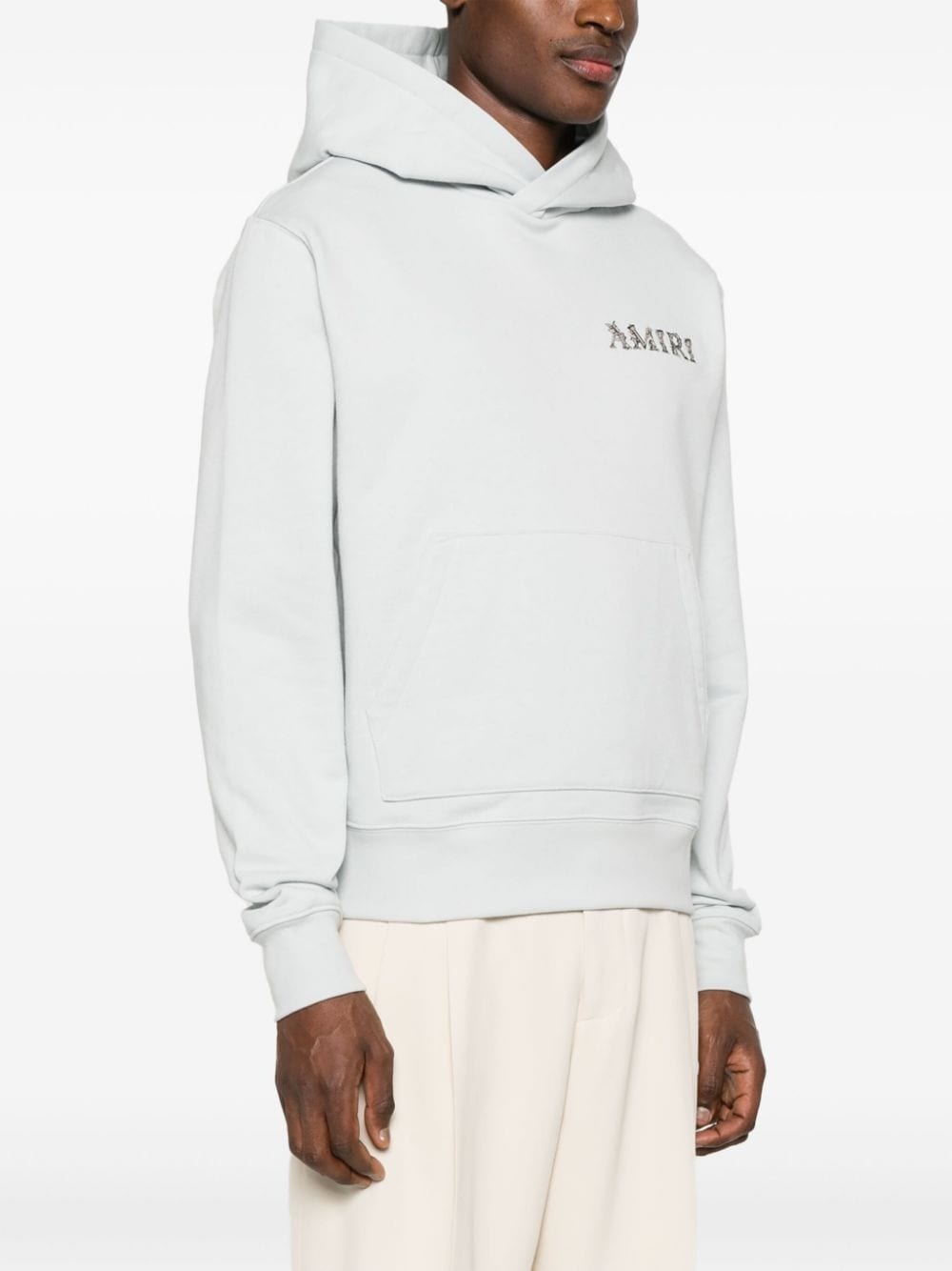 logo-embroidered cotton hoodie - 4