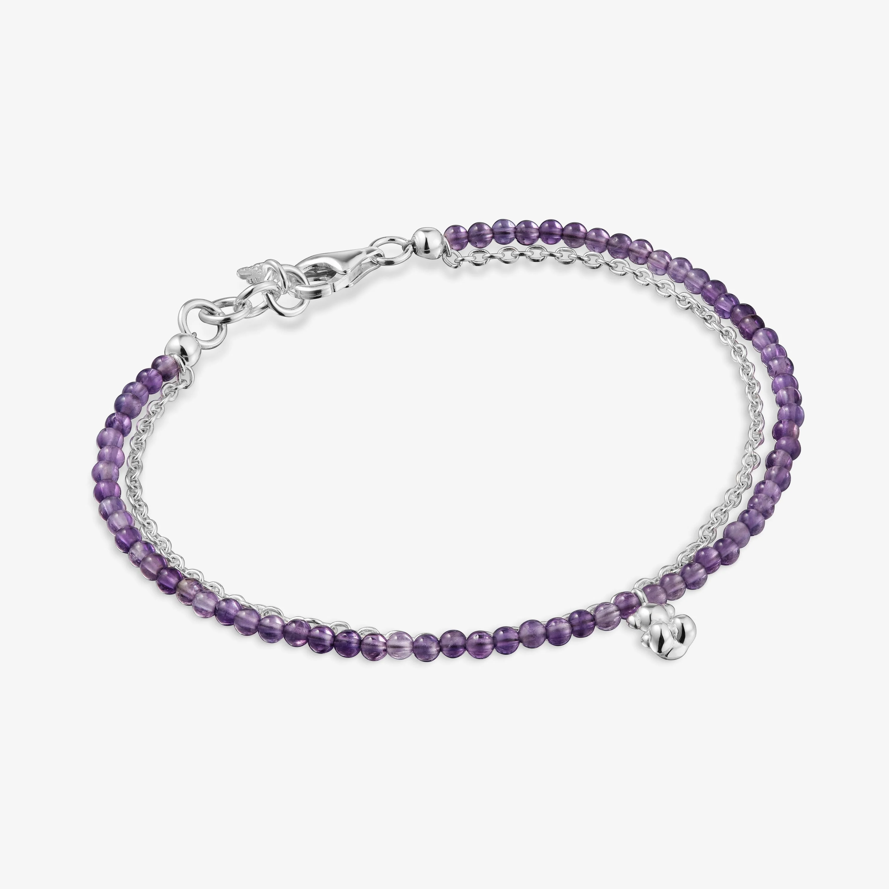 Silver and amethyst Bracelet Bold Bear - 1