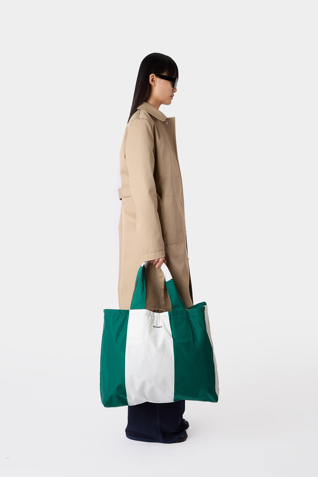 EVERYDAY REVERSIBLE BAG / off white, green & beige - 9