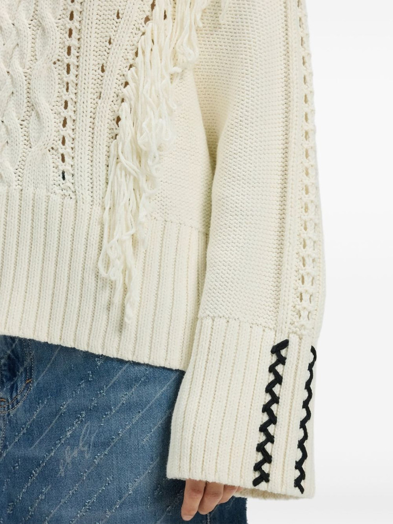 cable-knit fringe sweater 3