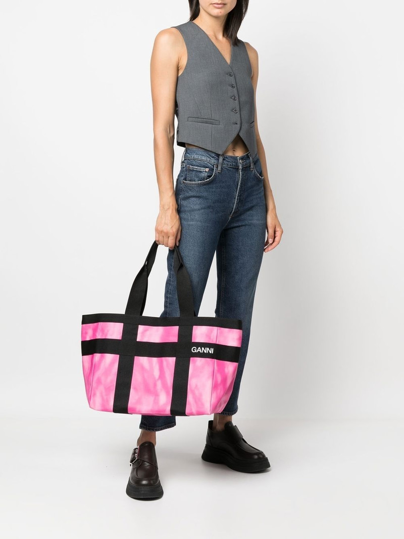 GANNI tie dye-print tote bag outlook