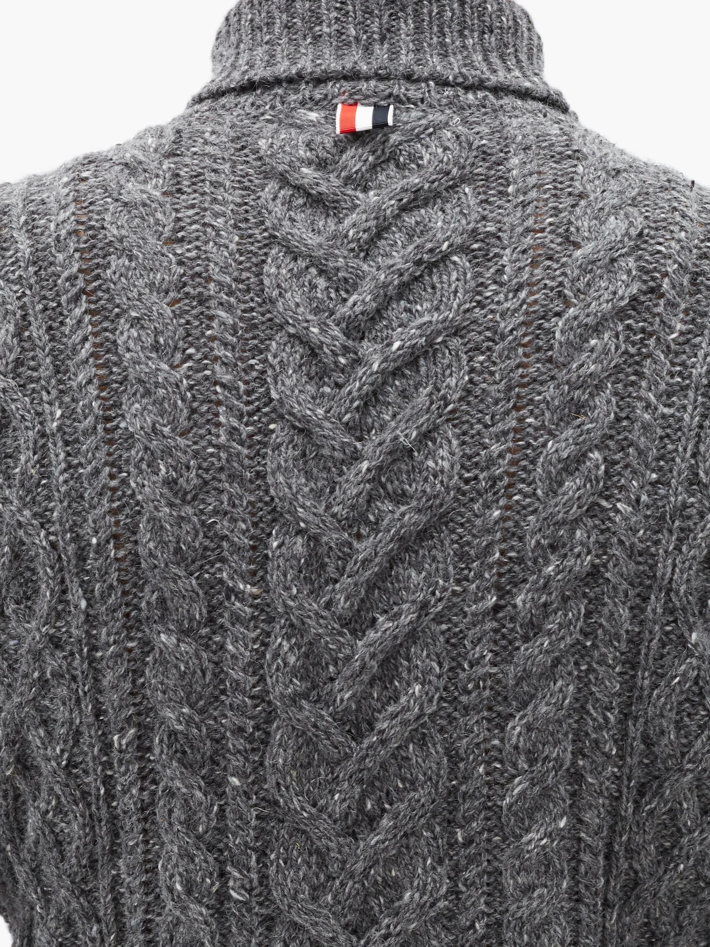 Striped cable-knit wool-blend sweater - 3