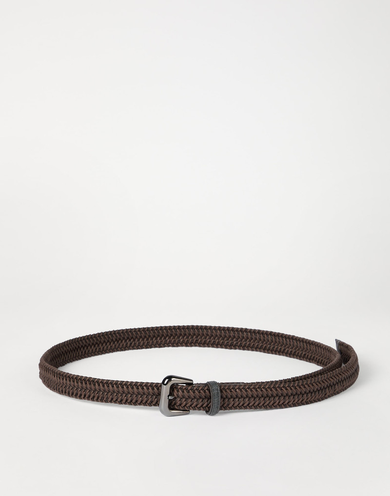 Stretch cotton braided belt with shiny loop 1