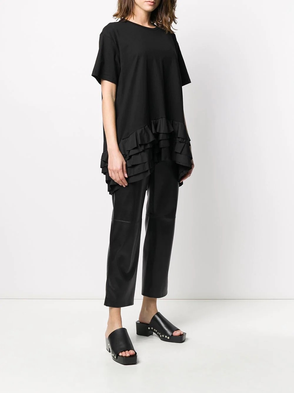 ruffle trim T-shirt - 3