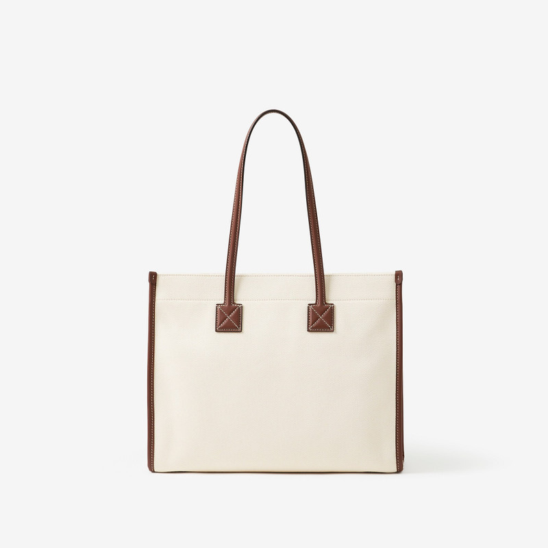 Medium Two-tone Canvas and Leather Freya Tote 5